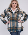 Blue B Plus Size Yarn Dyed Plaid Shirt Jacket