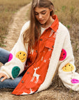 Davi & Dani The Fuzzy Smile Long Bell Sleeve Knit Cardigan