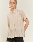 Jade By Jane Textured Button Down Shirt PLUS