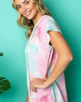 e Luna Tie Dye Thermal Hoodie Top