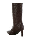 Mentha Woven Faux Leather Boots