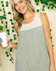 e Luna PLUS Solid Pin Striped Mix Tank Top