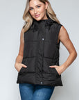 Snobbish Snap and Zip Closure Hooded Vest