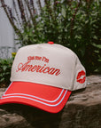 Kiss me I'm American - Red Vintage Trucker Hat - My Pampered Life Seattle