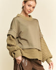 Davi & Dani Faux Layered Round Neck Sweater