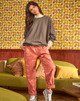 Jade By Jane Smiley Face Pattern Baggy Casual Pants