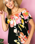 e Luna PLUS Floral Off Shoulder Top