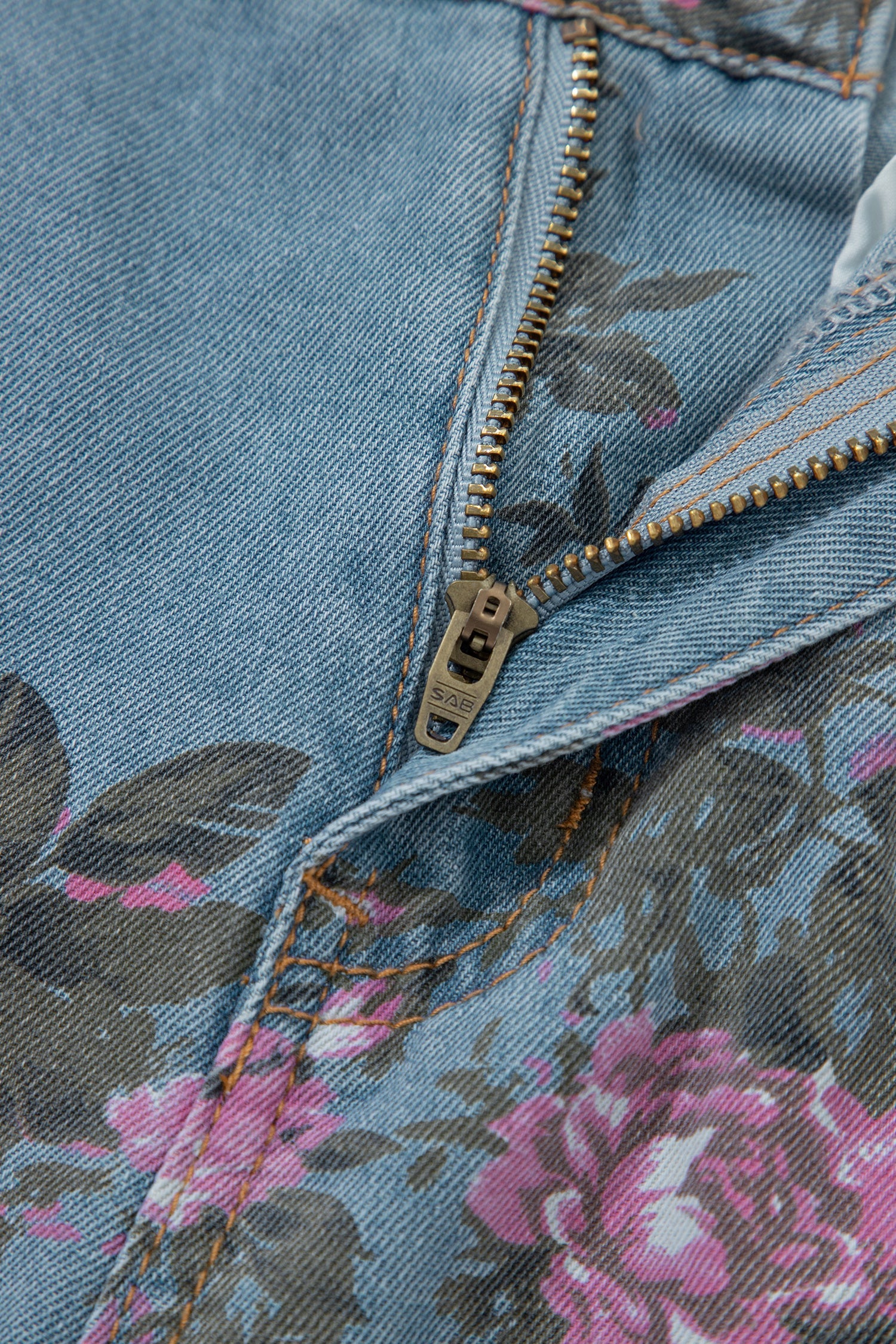 Floral Denim Wide Leg Jeans
