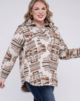 Plus Size Aztec Western Shacket