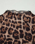 Western & Leopard Mesh Short Sleeve Top