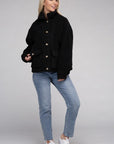 Cozy Sherpa Button-Front Jacket