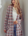 e Luna Plaid Long Cardigan