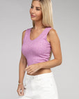 Zenana Ribbed Scoop Neck Cropped Sleeveless Top