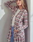 e Luna Plaid Long Cardigan