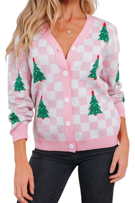 Ella Tree Pattern Cardigan Sweater