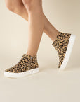 Route-S High Top Leopard Sneakers