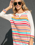 e Luna Multi Stripe Mix Baseball Top