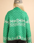 VERY J Christmas Element Mock Neck Long Sleeve Sweater