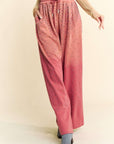 Davi & Dani Rhinestone Drawstring Wide Leg Pants