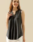 Ninexis Full Size Notched Sleeveless Top