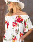 e Luna Floral Off Shoulder Top