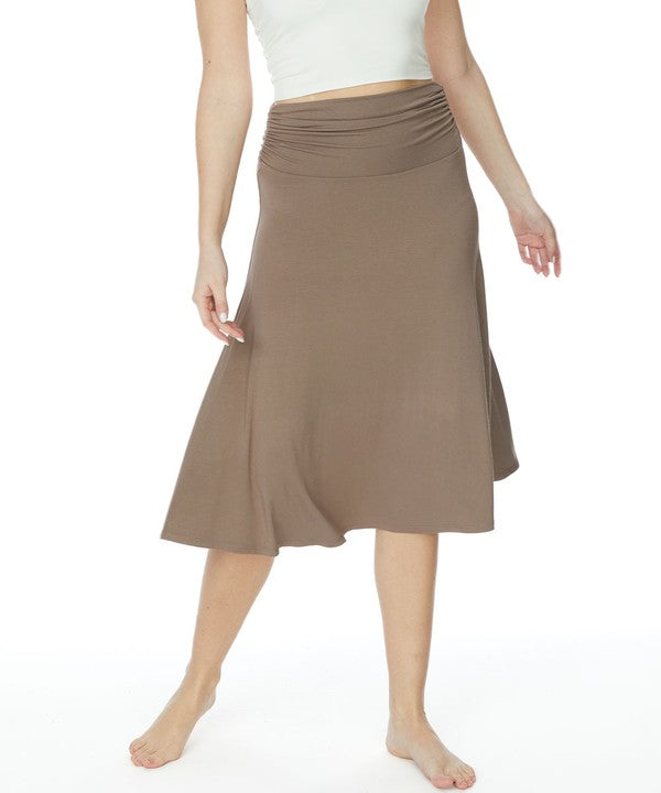 Fabina Bamboo Flared Mid Length Skirt