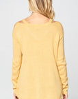 e Luna Solid Light Knit V-Neck Sweater