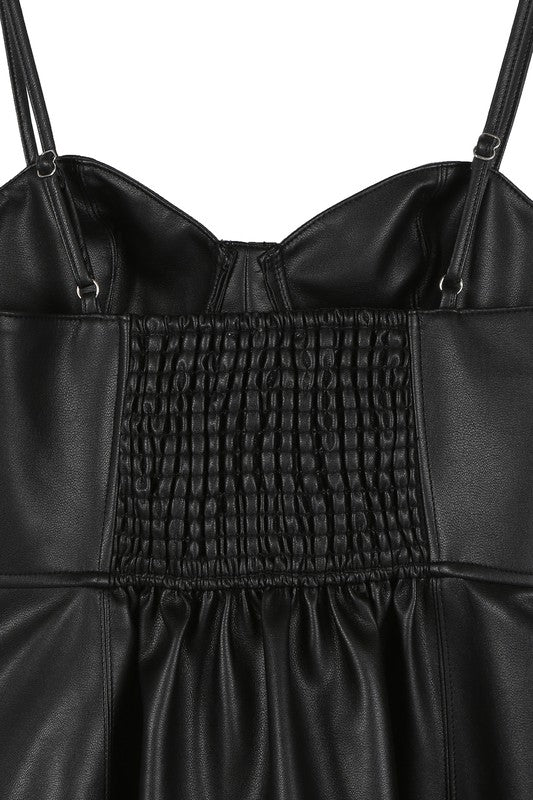 Lilou Vegan Leather Bustier Mini Dress