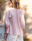 In February Textured Tie Neck Blouse