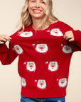 Haptics Santa Sparkle Brushed Sweater