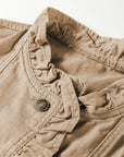 Denim Patchwork Ruffle Sleeve Jacket Vest
