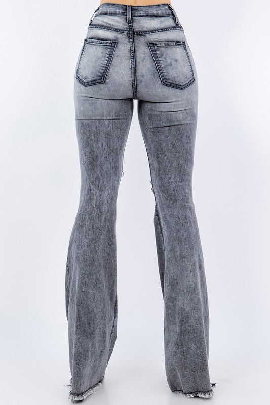 GJG Denim Storm Bell Bottom Jean in Grey - Inseam 32&quot;
