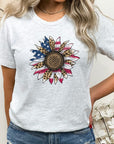 American Flag Sunflower Leopard PLUS Graphic Tee - Online Only