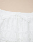 Lace Ruffle Tiered Drawstring Waist Shorts
