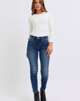 Judy Blue Full Size Mid-Rise Waist Skinny Jeans with Pockets