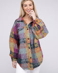 BiBi Loose Fit Buttoned Down Check Shirt Jacket