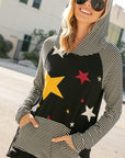 e Luna Print Strip Mixed Sweatshirts