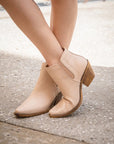 Western Style Cut Out Leather Booties