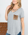 e Luna Animal Print Basic Top