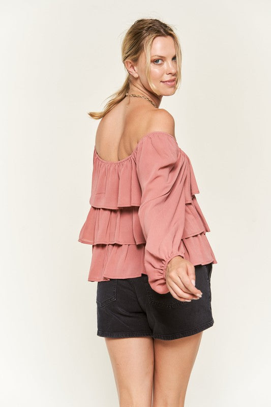 Jade by Jane Tiered Flounce Blouse