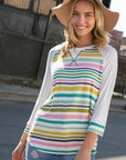 e Luna Multi Stripe Mix Baseball Top