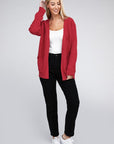 Zenana Melange Open Front Sweater Cardigan