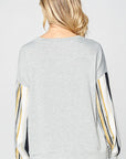 e Luna Multi Striped Solid Sweatshirt