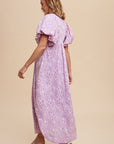 Annie Wear Floral Smock Detail Puff Sleeve Dress