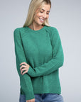 Zenana Raglan Chenille Sweater