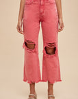 Annie Wear Distressed Raw Hem Jeans