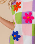 BiBi Flower Patch Checkered Sweater Vest