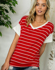 e Luna PLUS Big Striped Jersey Boxy Top