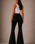 GJG Denim Midnight Stardust Star-Studded Bell Bottom Jeans — Black