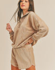 MABLE Corduroy Half Zip Top and Shorts Set